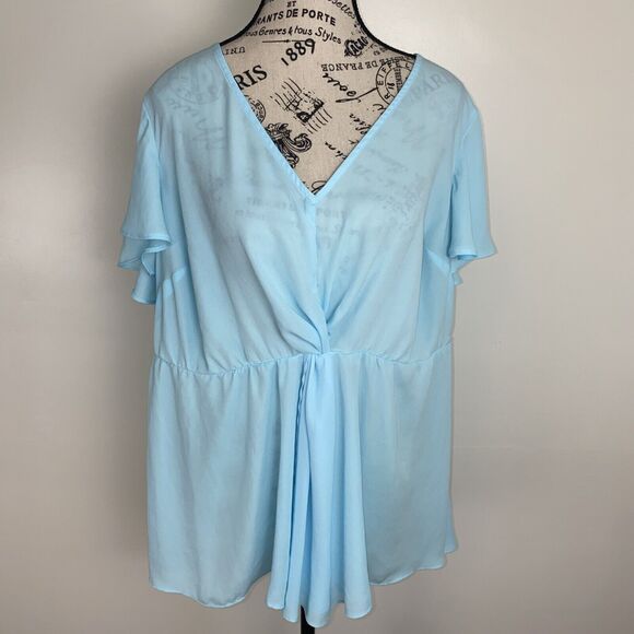 Torrid Light Blue Blouse - Picture 1 of 8